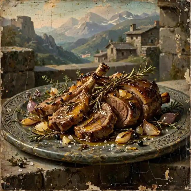 The Pairal's Honey-Roasted Mountain Lamb with Rosemary Confit – imperial main dish recipe from Andorra