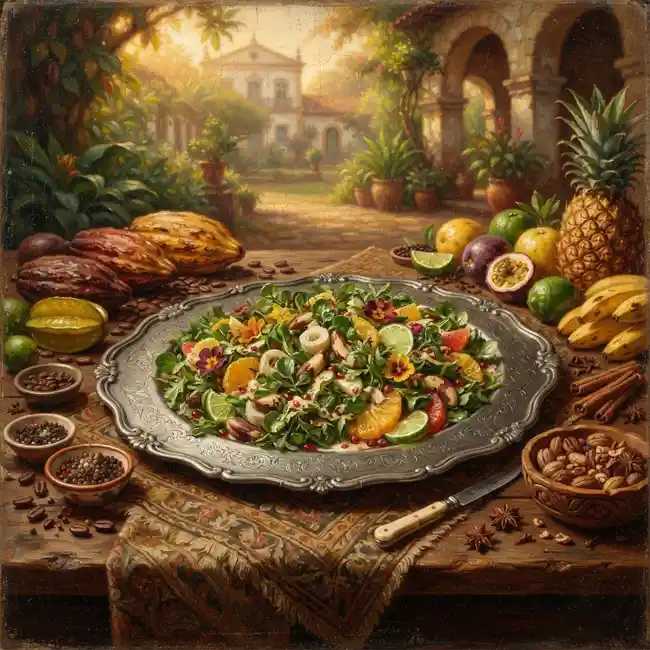 Imperial Atlantic Wild Greens & Heirloom Citrus Salad – aristocratic garden greens salad recipe from Brazil