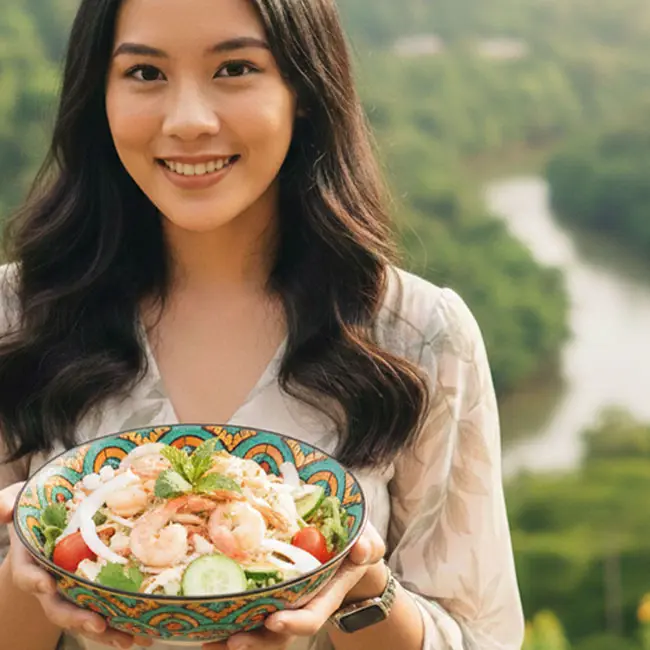 Prawn and Coconut Tropical Garden Salad – Sugar-Free salad recipe from Brunei