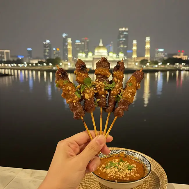 Sugar-Free Beef Satay with Spicy Almond Sauce – Keto appetizer recipe from Brunei