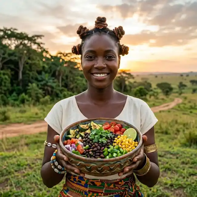 Black Bean and Vegetable Power Salad – Muscle-Building salad recipe from Côte d’Ivoire
