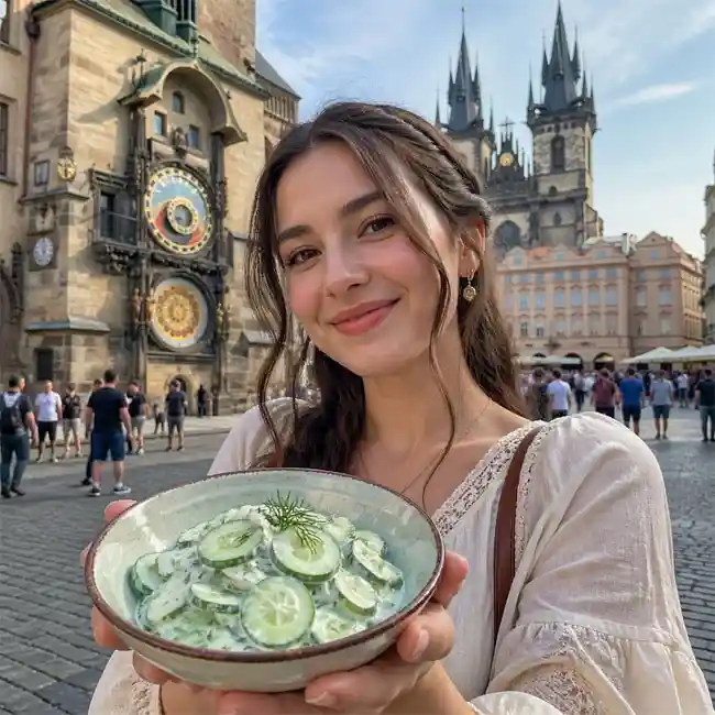 Creamy Czech Cucumber Salad – Affordable salad recipe from Czechia