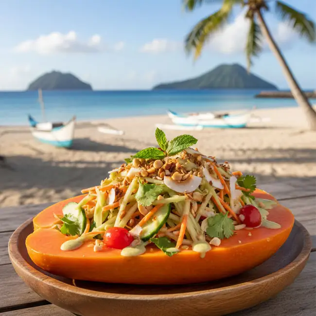 Fresh Green Papaya Island Salad – Tasty salad recipe from Fiji
