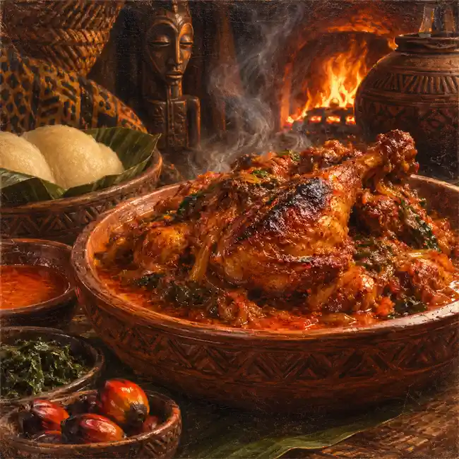 Aristocratic Poulet Nyembwe – imperial main dish recipe from Gabon