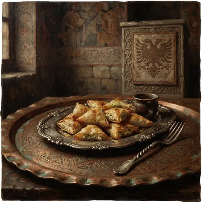 Golden Albanian Aristocratic Byrek Bites – royal court side-bites snack recipe from Albania