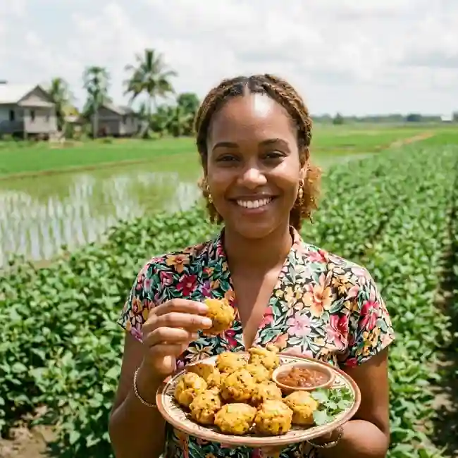 Golden Surinamese Phulauri – Festive appetizer recipe from Suriname