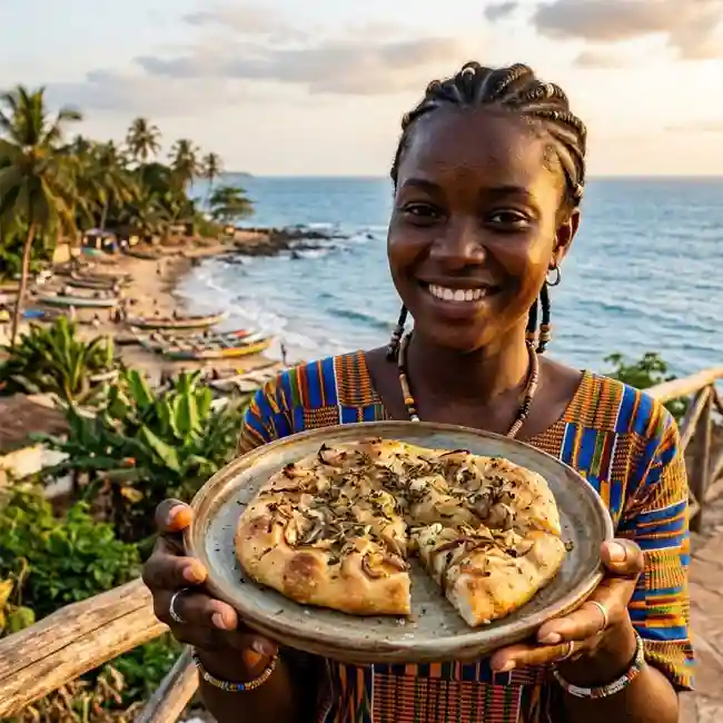 Savory Onion & Herb Flatbread – Fast bread recipe from Guinea