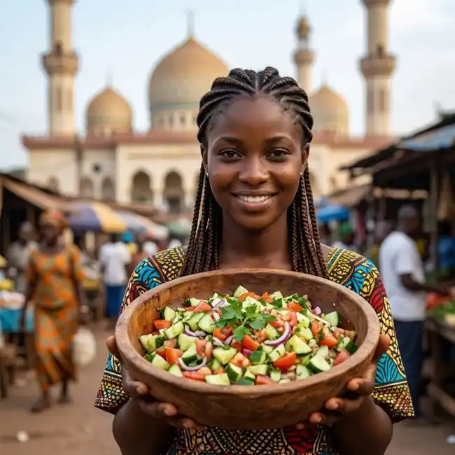 Guinean Cucumber Tomato Salad with Citrus Dressing – 30-Minute salad recipe from Guinea