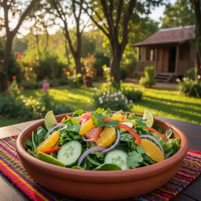 Crisp Green Garden Salad with Citrus Touch – Lifestyle salad recipe from Paraguay