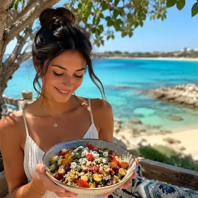 Quinoa & Roasted Vegetable Cypriot Salad – Holiday salad recipe from Cyprus