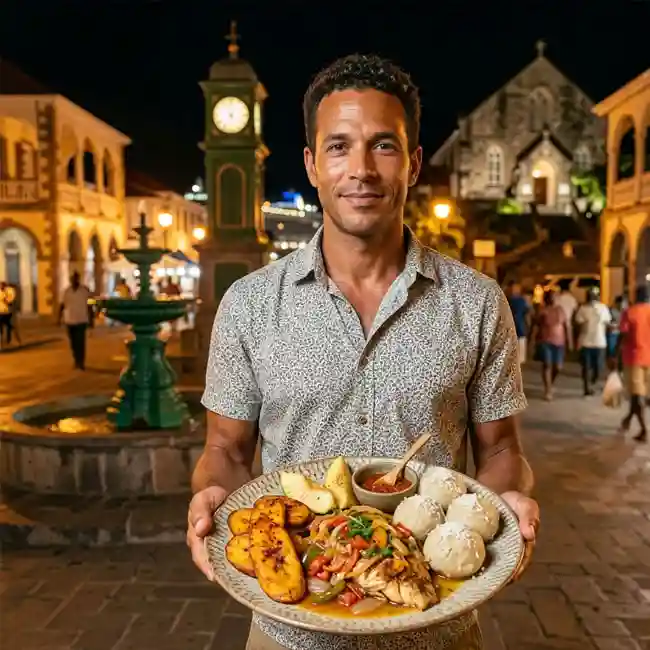 Authentic Stewed Salt Fish with Spicy Plantains & Coconut Dumplings – Keto main dish recipe from Saint Kitts and Nevis