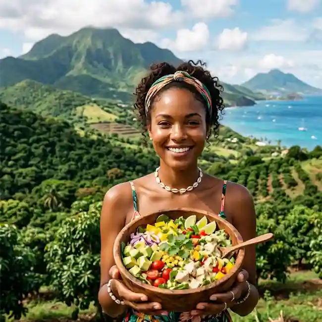 Creamy Caribbean Avocado Chicken Salad – Keto salad recipe from Saint Kitts and Nevis