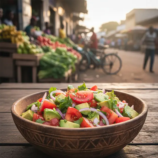 Tomato & Avocado Kachumbari-Style Salad – Beginner-friendly salad recipe from Congo