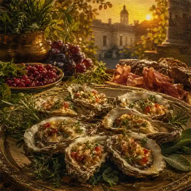 Luxury Colonial Chesapeake Oyster & Herb Bites – royal court side-bites snack recipe from USA