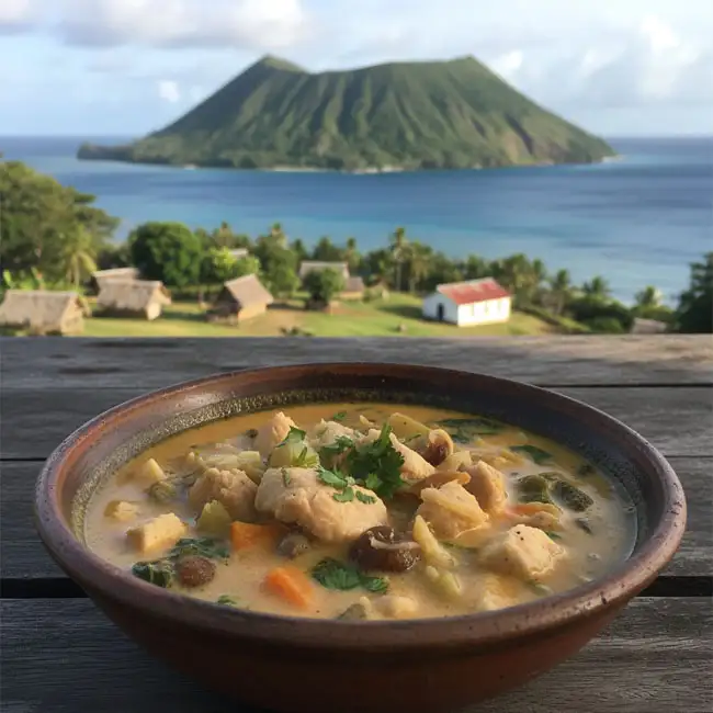 Poulet au Poisson Style Chicken & Coconut Soup – Tasty soup recipe from Vanuatu