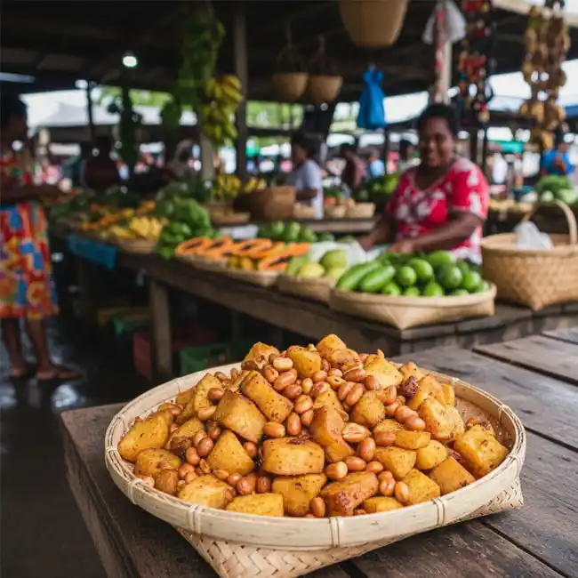 Roasted Yam & Peanut Island Snack – Specialty snack recipe from Vanuatu